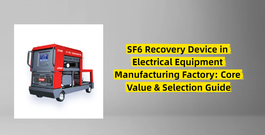 SF6 Recovery Device in Electrical Equipment Manufacturing Factory: Core Value & Selection Guide